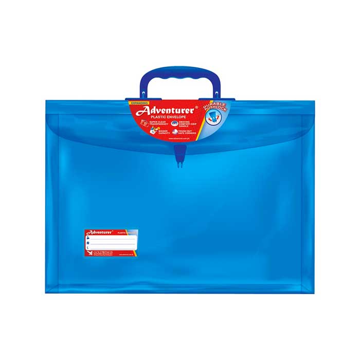 Adventurer Plastic Expanding Envelope Long Colored w handle Push Lock E13LWH