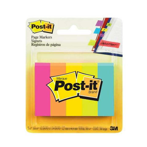 3M Post-it Page Marker 670-5AN 5 Color 1/2 x 2