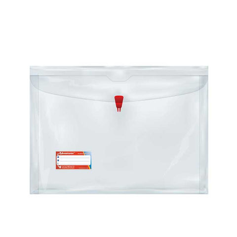 Adventurer Plastic Expanding Envelope Long Clear w/o handle Push Lock E11L