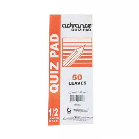 Advance Quiz Pad 1/2