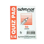 Advance Quiz Pad 1/4