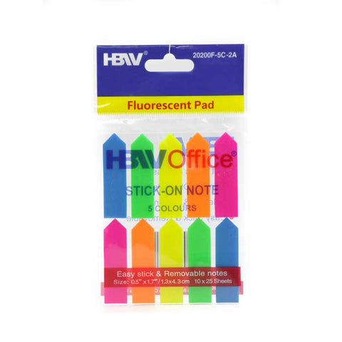 HBWOffice Fluorescent Pad 5-in-1 Color Pointed