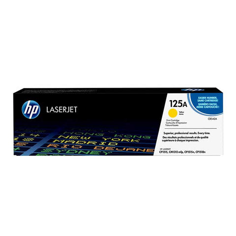 HP 125A Yellow Original LaserJet Toner Cartridge, CB542A