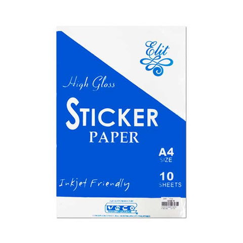 Veco Sticker Paper A4 10's Glossy