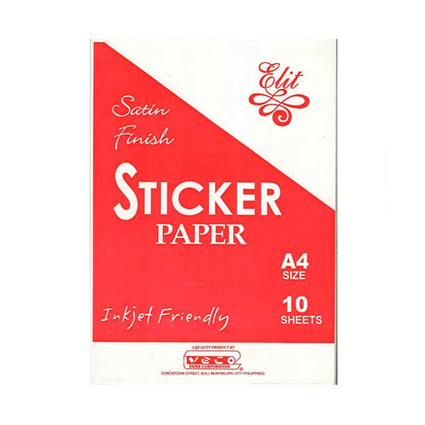 Veco Sticker Paper A4 10's Satin