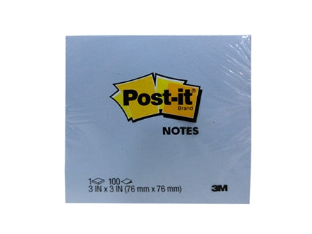 3M Post-it Note 654 100's Blue 3 x 3